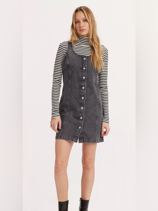 Levi's Dresses & Skirts - Levi’s Tuli Denim Mini Dress Black Stonewash Size M NWT